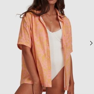 Billabong Cotton Shirt M Sun Chaser Floral Top